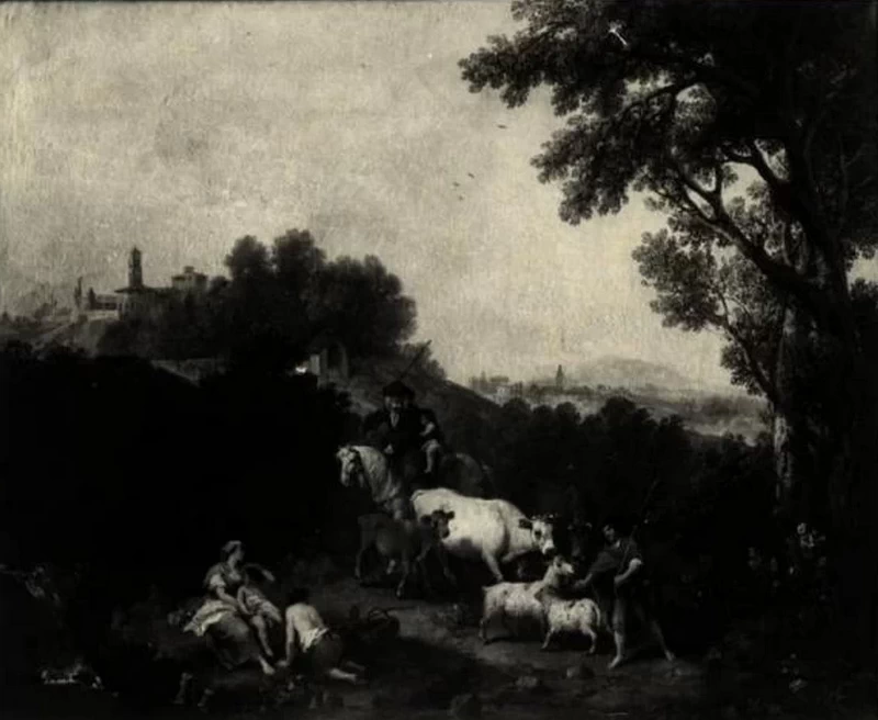 Paesaggio con scena bucolica. Isola Bella - Villa Borromeo